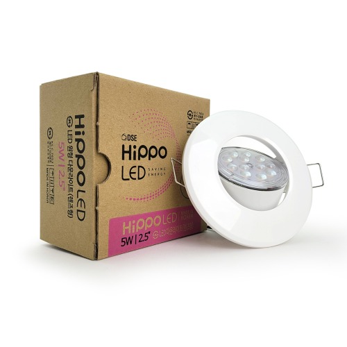 히포 LED매입등 2.5인치 5W (렌즈형) 전구색(2700K) CDE005WSHA 국산 LED다운라이트